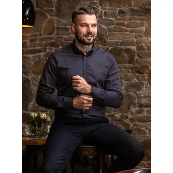 Pánská košile Pánská košile FERATT JASON REGULAR tmavě modrá Velikost: XXXL
