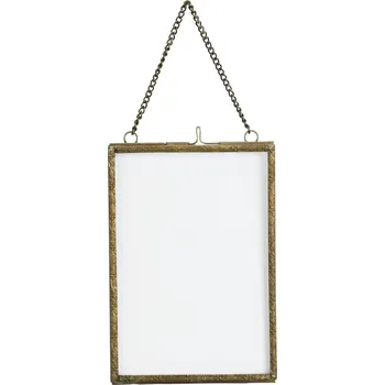 Rám na obraz MADAM STOLTZ Závěsný fotorámeček Antique brass Frame 13 × 18 cm