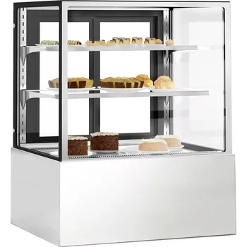 Chlazení vasegastro Cukrárenský pult - 0,9 m - se 2 policemi - přední sklo hranaté (LED)
