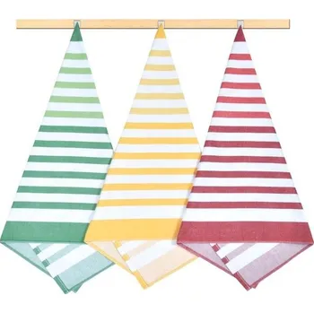 Utěrka Kuchyňské utěrky - sada 3 kusů Červená,Zelená,Bílá - 50x70 cm BX13951