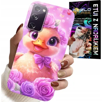 Pouzdro na mobilní telefon POUZDRO pro SAMSUNG GALAXY S20 FE - SLADKÁ KAČENKA, KAČKA NA RŮŽOVÉM POZADÍ