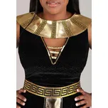 KOSTIUM ŠATY KLEOPATRY Z ROZCIĘCIAMI ZLATÉ ZAKONČENÍ LÍMEC PÁSEK