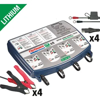 OPTImate 2026/01 nabíječka akumulátorů OPTImate LITHIUM 4S 12.8V / 13.2V 0.8A, 1-10AH, LIFEPO4 / LFP, SAE QUAD BANK ( na 4 akumulátory ) (EL) (6) (OPTImate 2026/01 nabíječka akumulátorů OPTImate LITHIUM 4S 12.8V / 13.2V 0.8A, 1-10AH, LIFEPO4 / LFP, SAE QU
