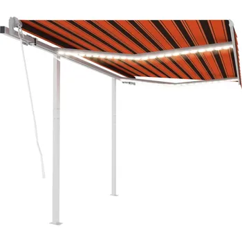 Markýza Automatická markýza LED a senzor větru 3,5x2,5 m oranžovo-hnědá 3069935