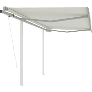 Markýza Automatická zatahovací markýza se sloupky 3 x 2,5 m krémová3069907