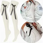 PODKOLENKY dámské bavlněné, ažurový cop se STUŽKOU Milena *37-41