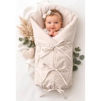 Klasická retro zavinovačka NATURE šněrovací s výplní - béžová