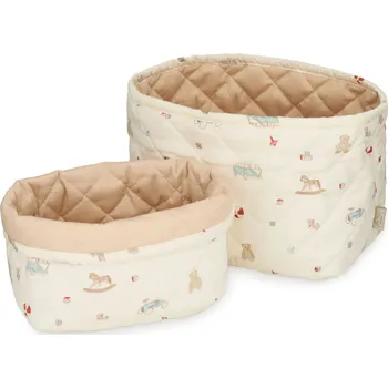 Cam Cam ApS Prošívaný úložný koš Vintage Toys – set 2 ks