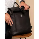 Kožený rolovací batoh The Chesterfield Brand Larsen - černá