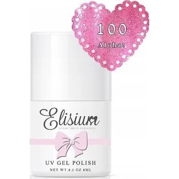 Lak na nehty Hybridní lak Elisium růžový s třpytkami 100 Aloha