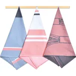 Kuchyňské utěrky - sada 3 kusů Šedá,Lososová,Bílá BX13949 - 50x70 cm