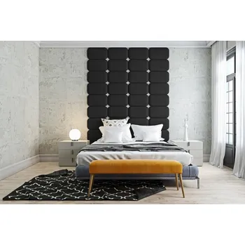 Předsíňová stěna Čalouněný nástěnný panel Classic plus 40/30/5 cm - černá