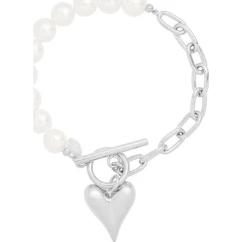 Náramek ORNAMENTI Náramek Pearls Zirconia heart silver