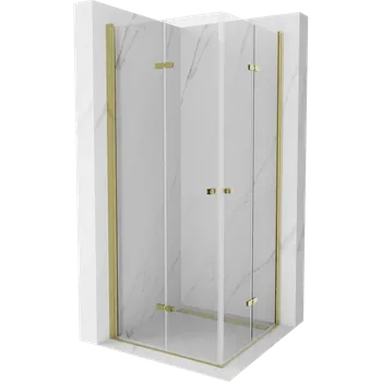 Mexen Lima Duo sprchový kout 70 x 70 cm, 6mm sklo, čiré sklo/zlatý profil, 856-070-070-50-00-02