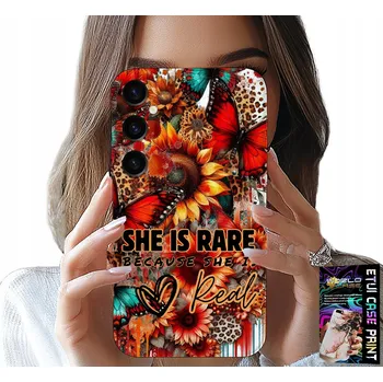 Pouzdro na mobilní telefon POUZDRO PRO SAMSUNG GALAXY A14 5G - SHE IS RARE, SLUNEČNICE, KVĚTINY, MOTÝLI