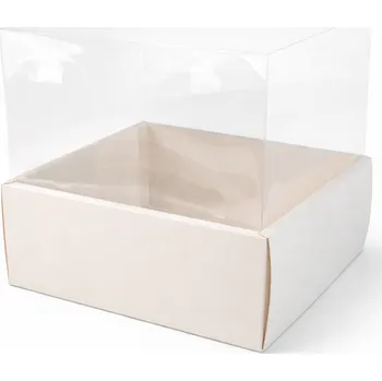 Krabice na pečivo Cake star Box na dort s průhledným víkem 28x28x31cm