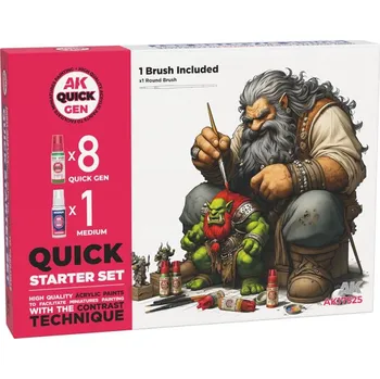 Modelářská barva AK Interactive Quick Gen Starter Set - 9x18 ml