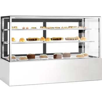 vasegastro Cukrárenský pult 1,8 m - 2 police - přední sklo hranaté (LED)