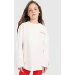 Dívčí tričko oversize s potiskem a dlouhým rukávem 4F 4FJRAW25TLONF589-11S 146