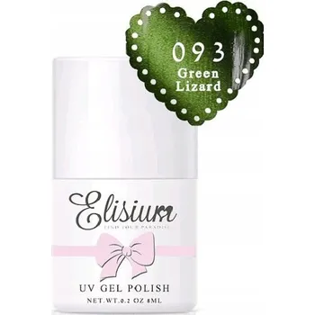 Lak na nehty Hybridní lak barevný lak Elisium Odstíny zelené 093 Green Lizard