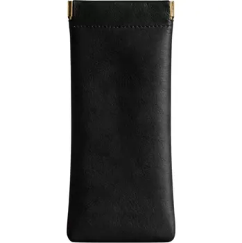 Pouzdro na brýle Nakida Ek-009 koženkové pouzdro na brýle s pružinou - černé (pouzdro na brýle, eko kůže, černá, dioptrické brýle, sluneční brýle, kompaktní, kapesní pouzdro, černé pouzdro na brýle, tenké pouzdro, pružinové pouzdro)