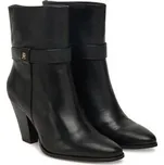 Polokozačky Tommy Hilfiger Th T-Strap Leather Pointy Bootie FW0FW08984 Černá 37
