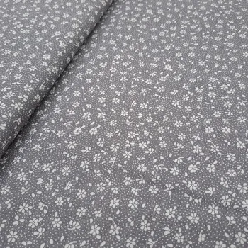 Pro útulný domov bavlněná látka DROBNÉ KYTIČKY NA ŠEDÉ