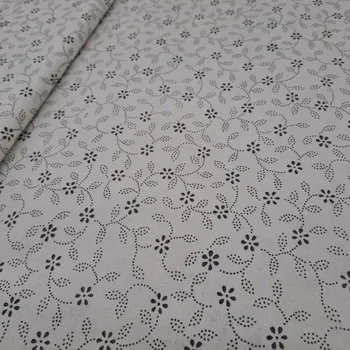 Pro útulný domov bavlněná látka KYTIČKY ŠEDÉ