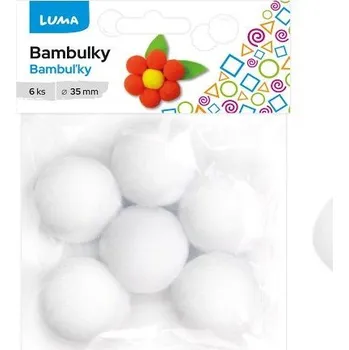 Bambulky bílé 6ks 35mm