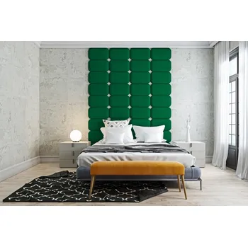 Předsíňová stěna Čalouněný nástěnný panel Classic plus 40/30/5 cm - lahvově zelená