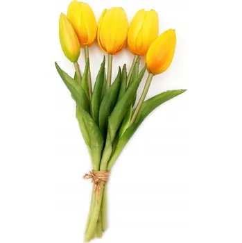 umělá květina TULIPÁNY umělých TULIPÁN 5 x oranžová