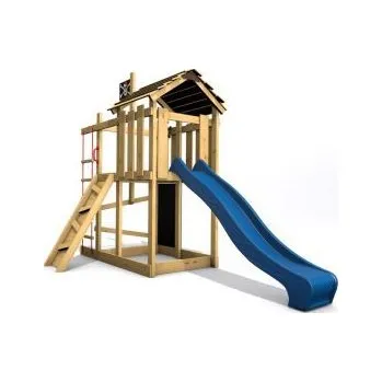 Hra na zahradu Dětské hřiště Home Malý pirát Zet s modrou skluzavkou