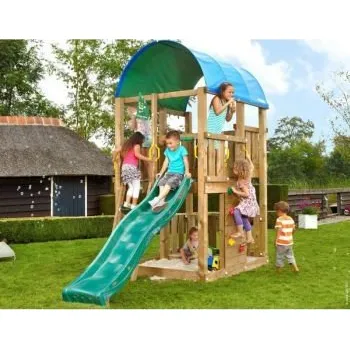 Dětské hřiště Dětské hřiště Farm s tmavě zelenou skluzavkou