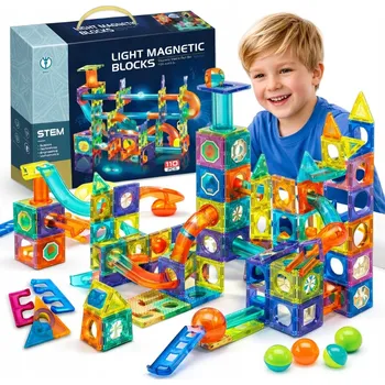 ostatní stavebnice Svítící Magnetické Stavebnice, Kuličková Dráha pro Kuličky 110 Dílků Kulodrom