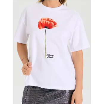 Oblečení a móda Sinsay - Bavlněná košilka s potiskem - bílá - 092HB-00X - 092HB-00X-XL