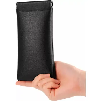 Nakida Ek-009 Měkké pouzdro na brýle s pružinou - černá (Měkké pouzdro na brýle | Pouzdro na brýle s pružinou | Brýlové pouzdro | Dioptrické, sluneční | Kompaktní | Ochranné pouzdro | Kapesní pouzdro | černé pouzdro na brýle)