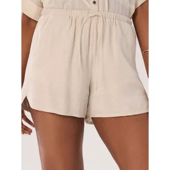 Dámské kraťasy Sinsay - Viskózové šortky s příměsí lnu - béžová - 112FJ-02M - 112FJ-02M-XXS