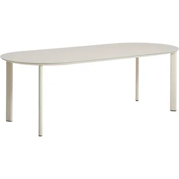 Zahradní stůl Kave Home Krémový zahradní stůl Erice 230 x 100 cm se skleněnou deskou