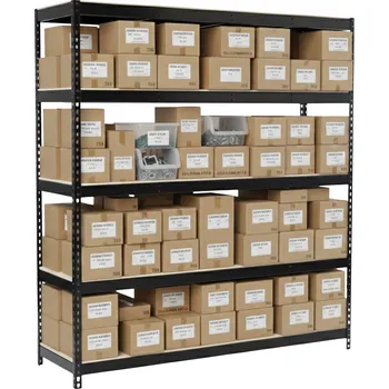 Dílenský regál Lakovaný černý regál Mamutex Heavy 2160x1600x450 mm – 5 polic, nosnost 1500 kg