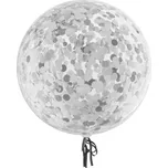 Průhledný balónek se stříbrnými konfetami 46cm