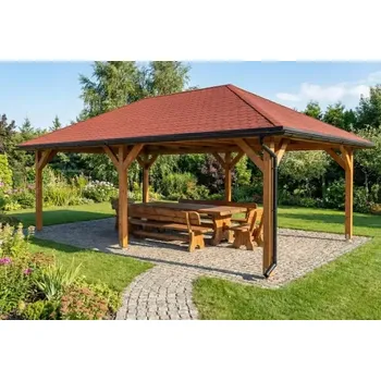 Zahradní stavba Dřevěná pergola Altán Viktoria XXL 390x640 Premium