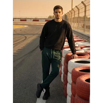 Pánské kalhoty Sinsay - Teplákové joggery - tmavě zelená - 576HL-79X - 576HL-79X-S