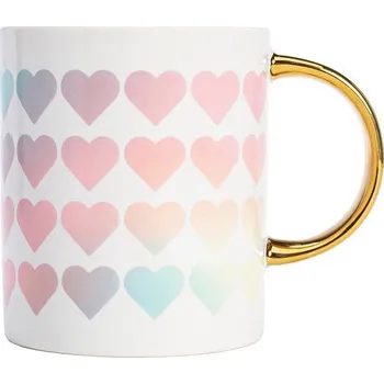 Paris Hilton Hrnek 450 ml vzor srdce duhový