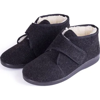 Pánské pantofle Vlnka Pánské vlněné bačkory se širokým otevíráním černá velikost obuv dospělí 43