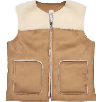 Vlnka Vesta z ovčí vlny velur hnědá velikost oblečení XXL