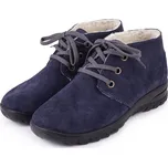 Vlnka Dámské kožené kotníkové boty s ovčí vlnou Berta modrá velikost obuv dospělí 37