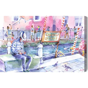 Obraz Obraz Na Plátně Benátky Malované - obraz 100x70 cm