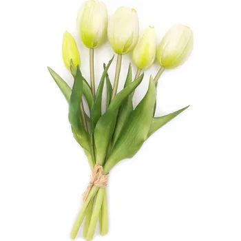 umělá květina TULIPÁN z 5 kusů umělých TULIPÁNY bílých tulipánů