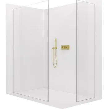 CERANO - Sprchová zástěna Walk-in Crystal T L/P - 8 mm - bezvzpěrový systém - černá matná, transparentní sklo - 60x50x200 cm