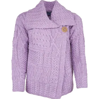 Dámský svetr Vlnka Dámský vlněný svetr Merino na knoflík fialová velikost oblečení XL